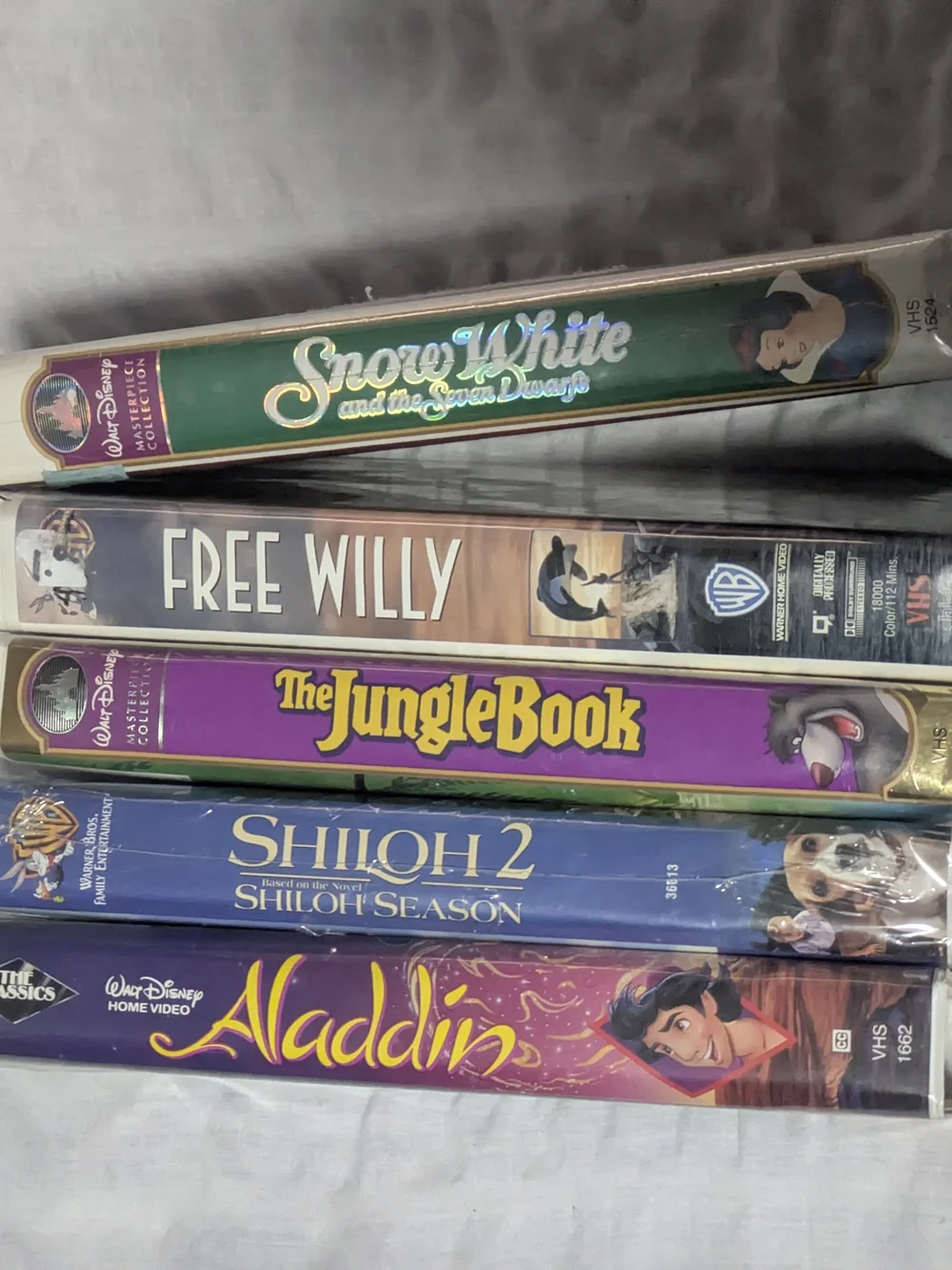 Disney VHS Movie Lot - Purple Blue Gold White Covers